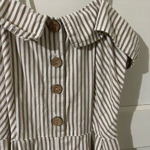 Stradivarius Beige and White Striped Shirt